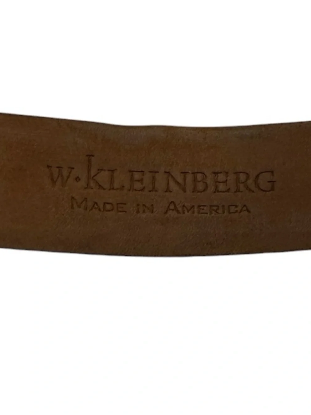 W. Kleinberg Silver Metallic Leather Wide Statement Belt Rectangle Buckle USA S